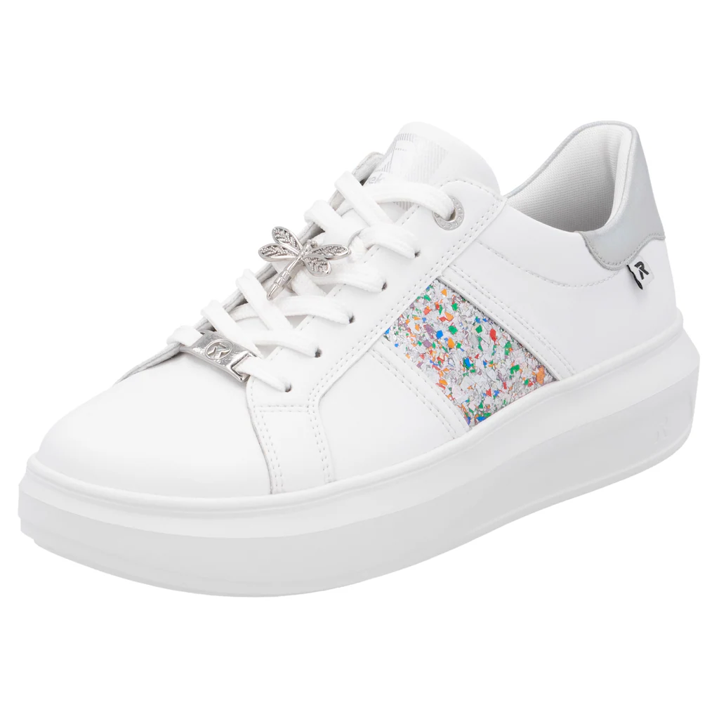 Rieker EVOLUTION Plateausneaker mit stylischen Metallic-Details Freizeitschuh Halbschuh Schnürschuh ▷ für