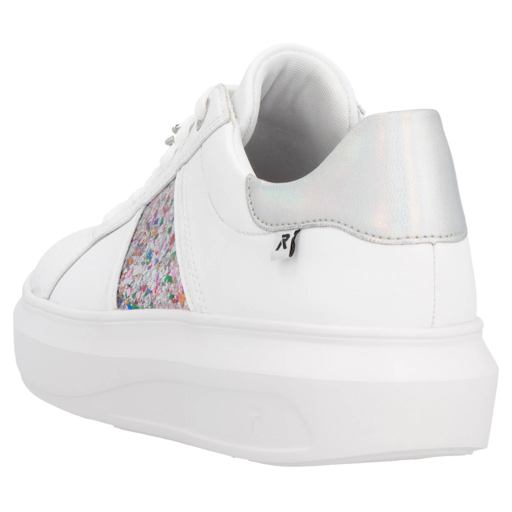 Rieker EVOLUTION Plateausneaker mit stylischen Metallic-Details Freizeitschuh Halbschuh Schnürschuh ▷ für Bestseller