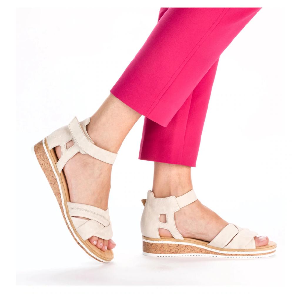 Rieker Sandalette Sandale Sommerschuh Klettschuh Keilabsatz geschlossene Ferse Tägliche Deals