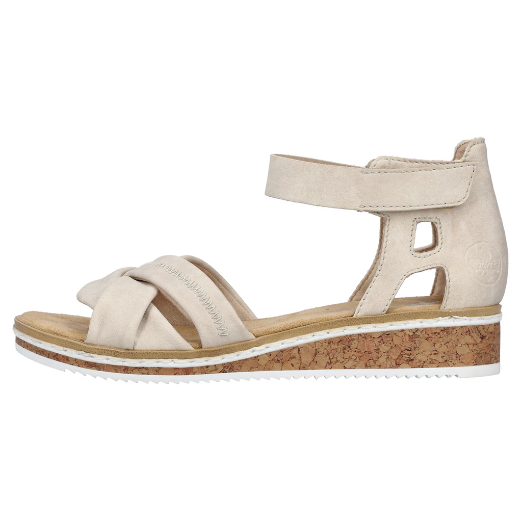 Rieker Sandalette Sandale Sommerschuh Klettschuh Keilabsatz geschlossene Ferse Tägliche Deals