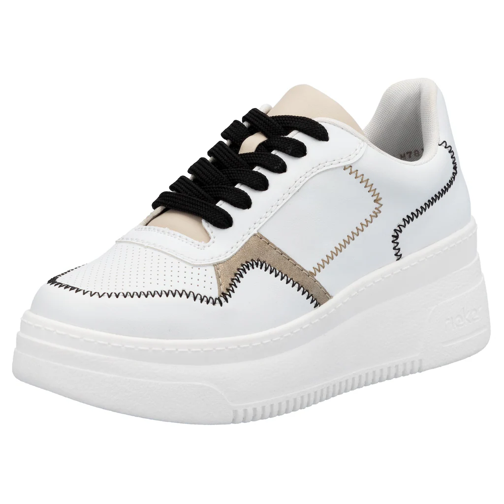 Rieker Plateausneaker Keilsneaker Schnürschuh Halbschuh mit modischen Kontrastdetails online kaufen