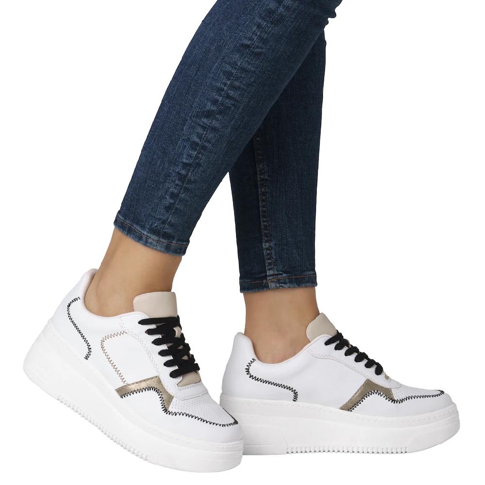 Rieker Plateausneaker Keilsneaker Schnürschuh Halbschuh mit modischen Kontrastdetails online kaufen Letzte 2 Tage