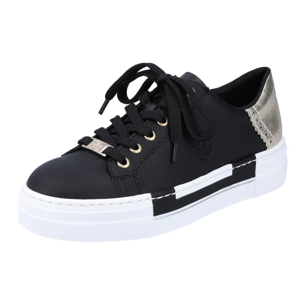 Rieker Plateausneaker mit Metallic-Fersenkappe Freizeitschuh Halbschuh Schnürschuh auf Rechnung online bestellen