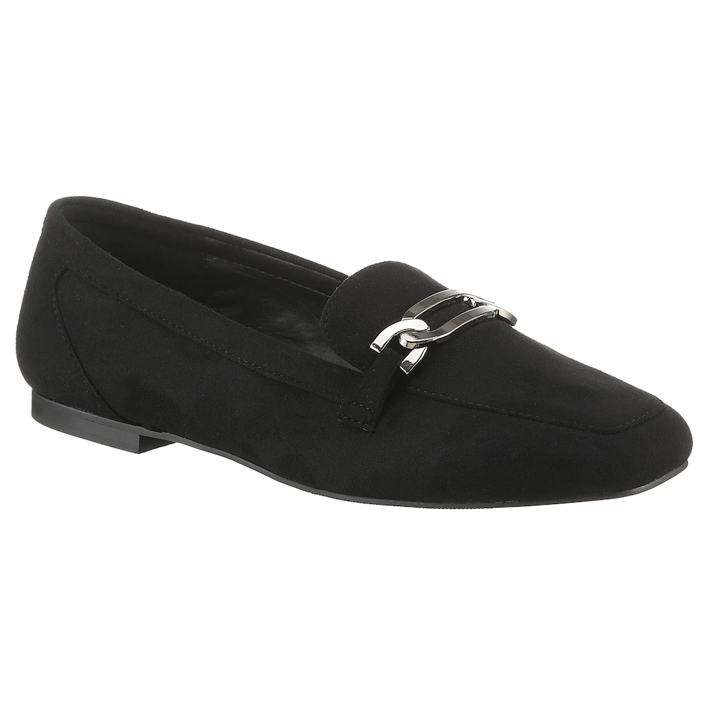 Aniston SHOES Loafer Slipper Schlupfschuh Flat Schmuckspange - NEUE KOLLEKTION Speichern exportieren