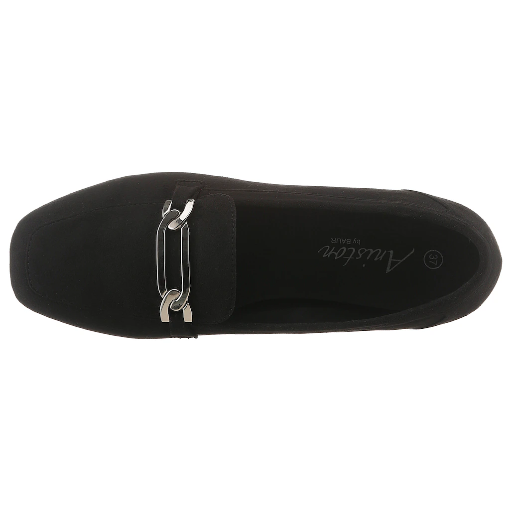 Aniston SHOES Loafer Slipper Schlupfschuh Flat Schmuckspange - NEUE KOLLEKTION Speichern exportieren