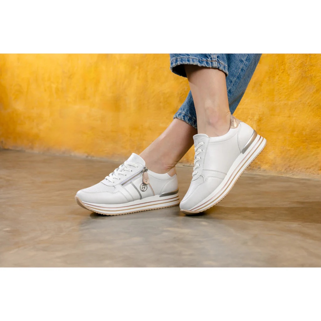 Remonte Plateausneaker Freizeitschuh Halbschuh Schnürschuh mit seitlichem Reißverschluss ▷ für 50% Rabatt für begrenzte Zeit