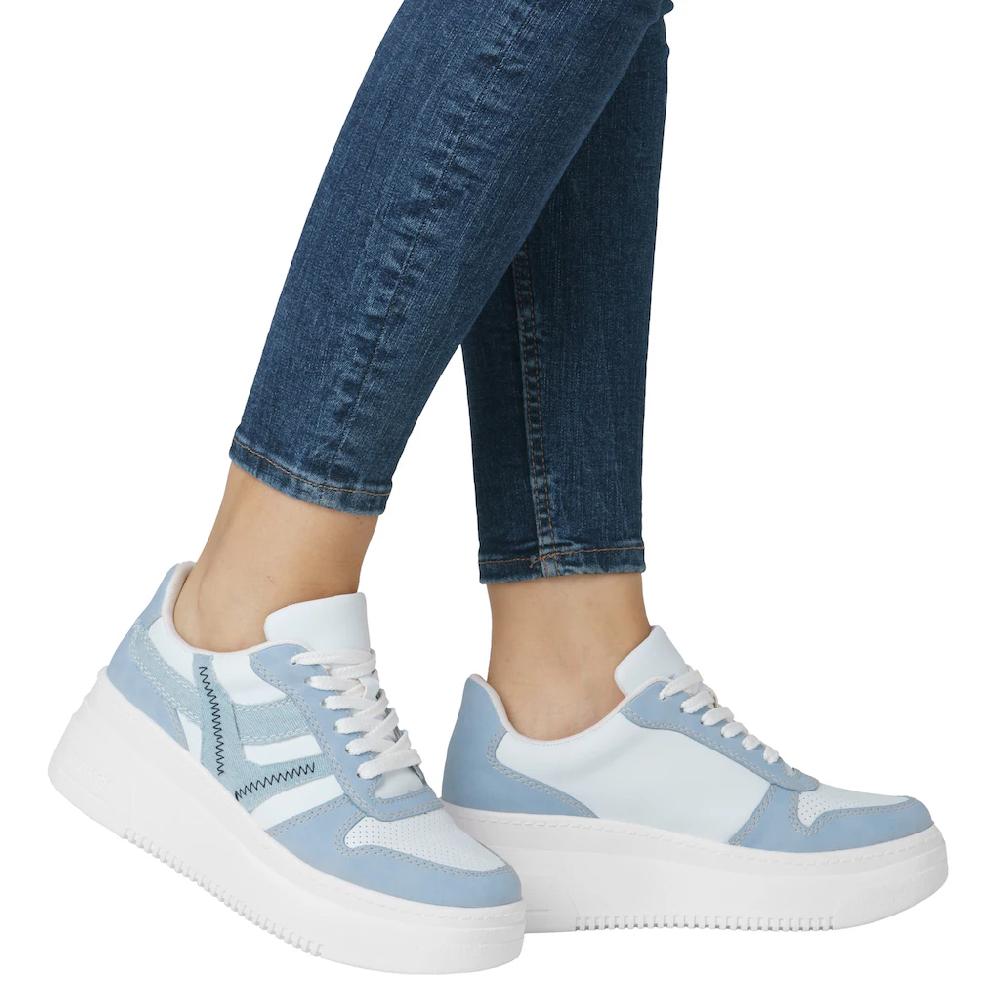 Rieker Plateausneaker Freizeitschuh Halbschuh Schnürschuh mit gepolstertem Schaftrand online bestellen Fabrikpreis