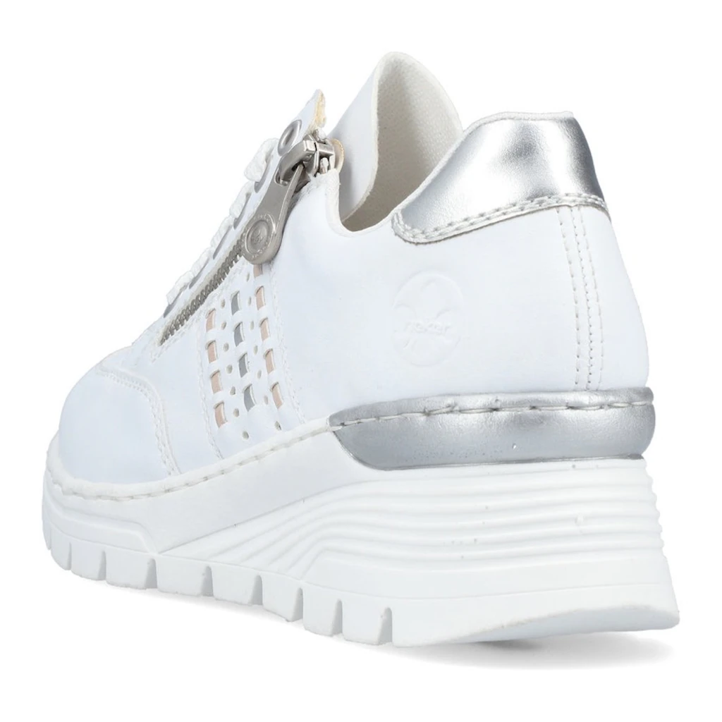 Rieker Wedgesneaker mit seitlichen Flechtdurchzügen Freizeitschuh Halbschuh Schnürschuh online bestellen Saisonschlussverkauf