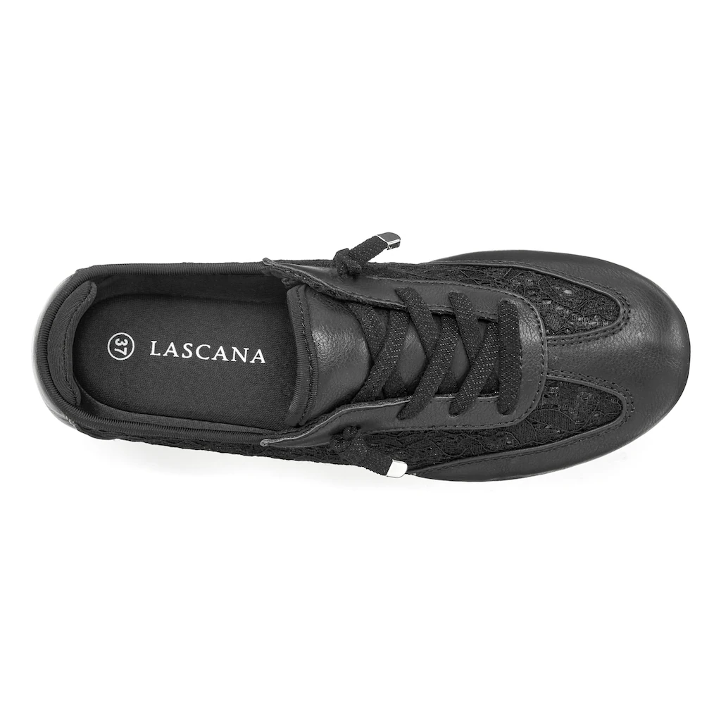 LASCANA Sneaker »Slip In Sneaker Freizeitschuh Halbschuh« mit modischen Spitzendetails VEGAN Vatertagsangebot
