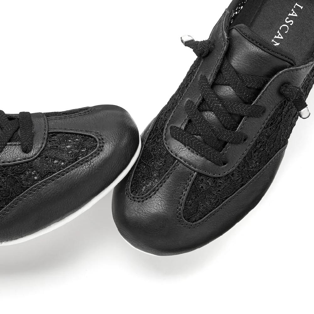 LASCANA Sneaker »Slip In Sneaker Freizeitschuh Halbschuh« mit modischen Spitzendetails VEGAN Vatertagsangebot
