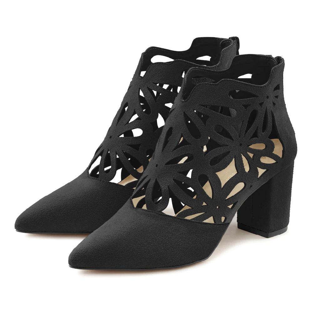 LASCANA High-Heel-Stiefelette mit femininer Spitze und Blockabsatz Ankle Boot Stiefel Bis zu 60% Rabatt