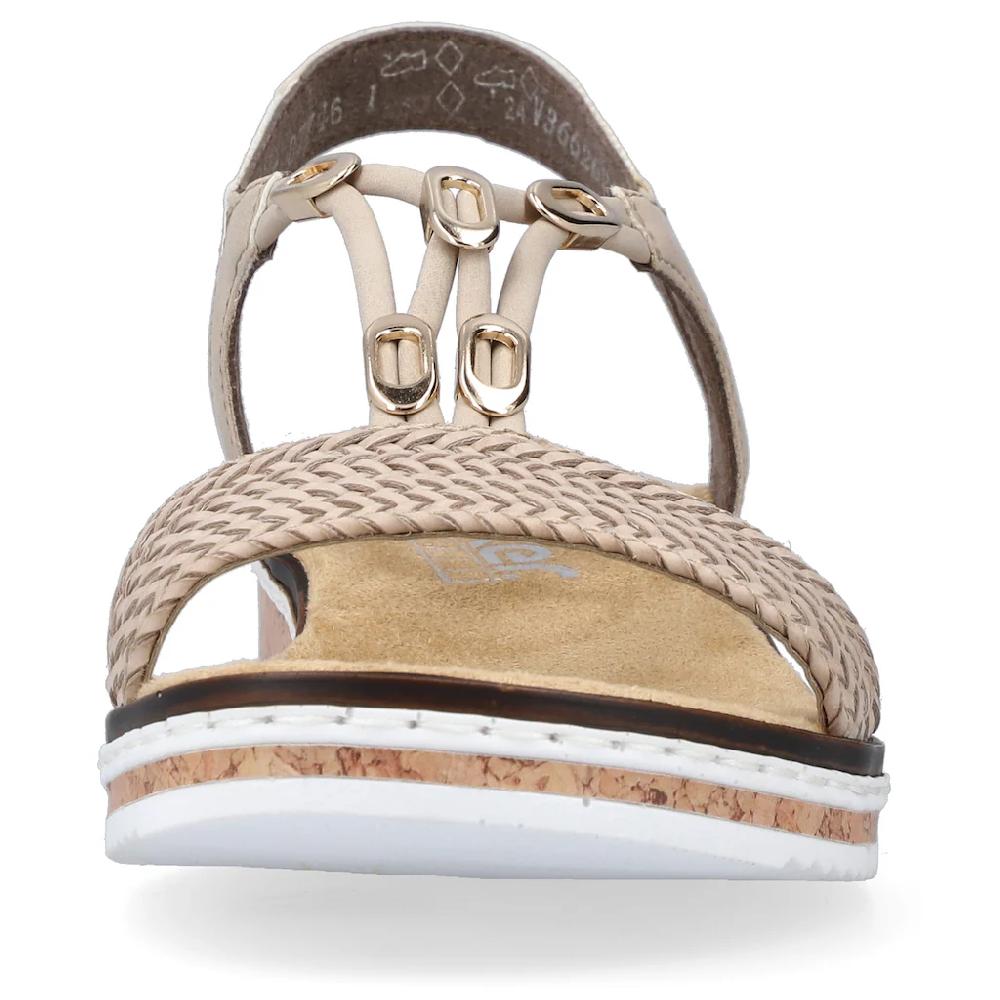 Rieker Sandale Sommerschuh Sandalette Keilabsatz in geflochtenem Look online kaufen Limitierter Zeitrabatt