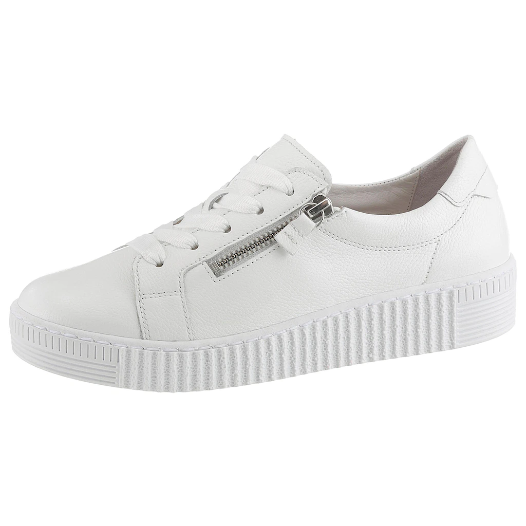 Gabor Plateausneaker Freizeitschuh Halbschuh Schnürschuh mit zwei Reißverschlüssen