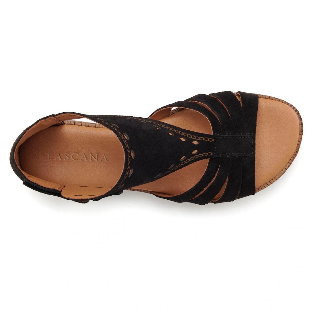 LASCANA Sandale Sandalette Sommerschuh aus hochwertigem Leder mit kleinen Cut-Outs Super Rabatt
