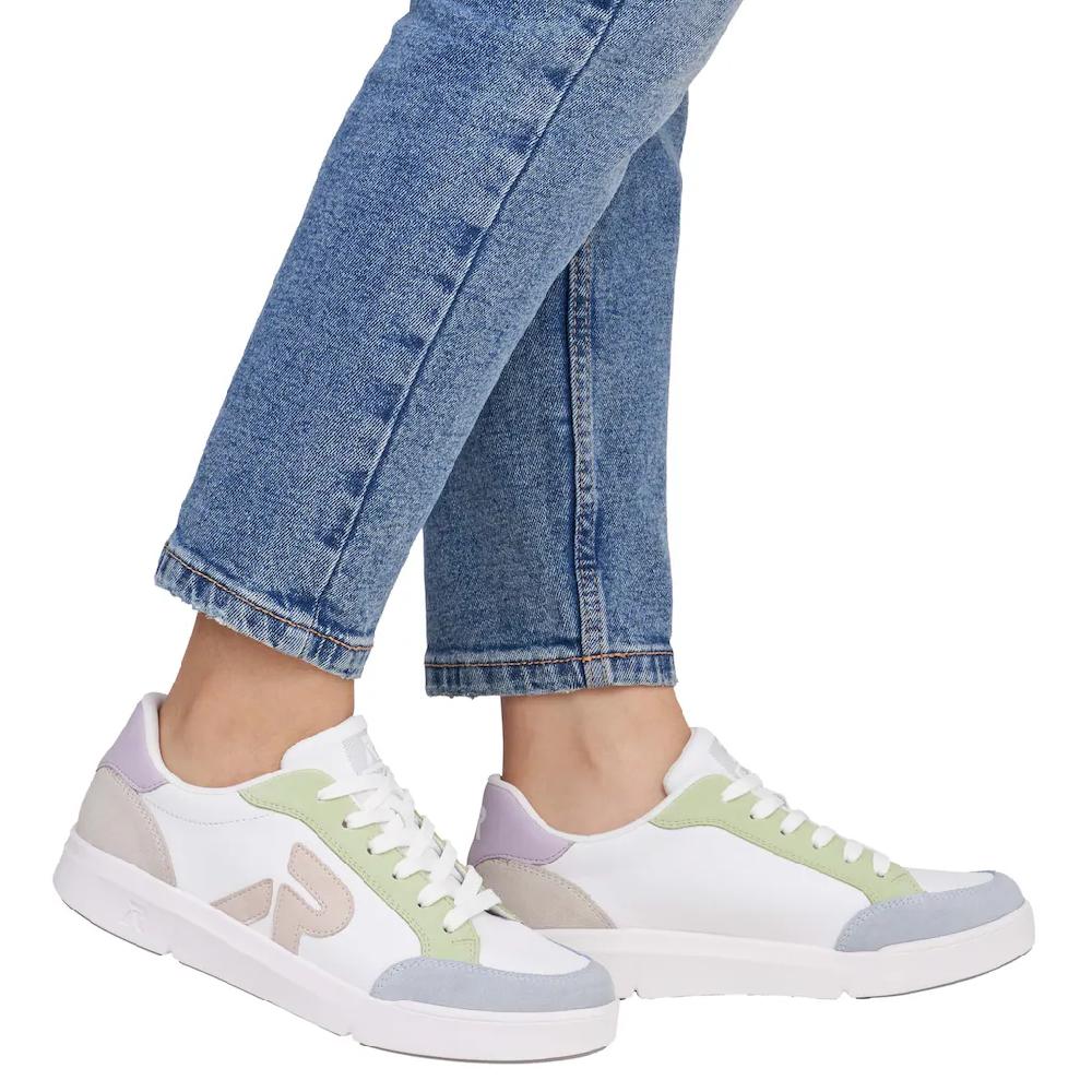 RIEKER Sport Plateausneaker Schnürschuh Halbschuh Freizeitschuh mit pastellfarbenen Akzenten online kaufen Exklusivangebot