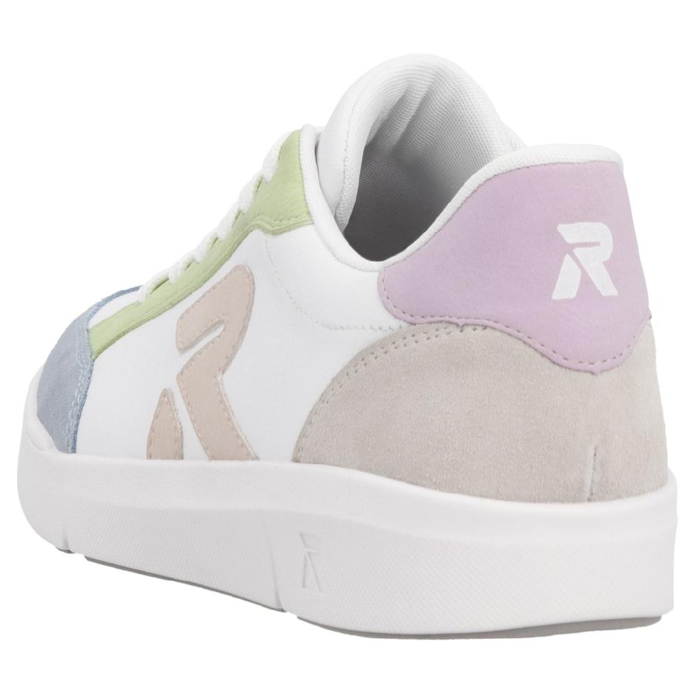 RIEKER Sport Plateausneaker Schnürschuh Halbschuh Freizeitschuh mit pastellfarbenen Akzenten online kaufen Exklusivangebot