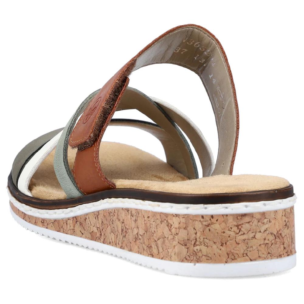 Rieker Pantolette Keilabsatz Sommerschuh Schlappen mit Klettriemchen online bestellen Große Rabatte
