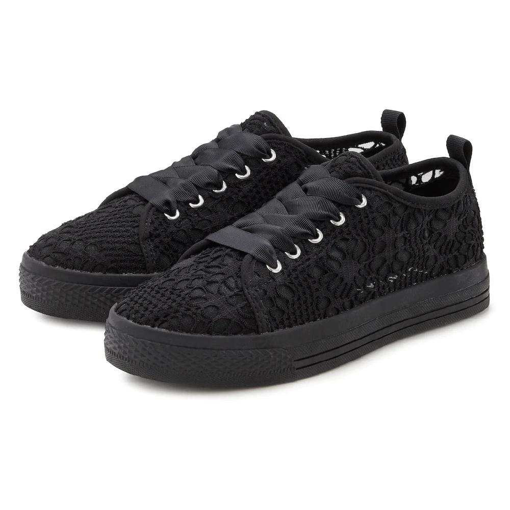 LASCANA Sneaker mit leichter Plateausohle und Spitze Schnürhalbschuhe Freizeitschuhe