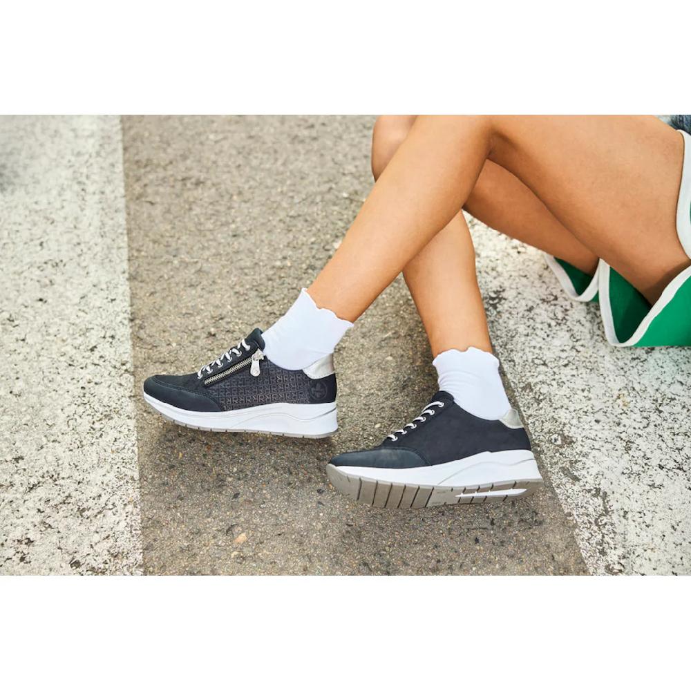 Rieker Keilsneaker Halbschuh Schnürschuh Freizeitschuh mit Lettern bedruckt kaufen Neueste Stile