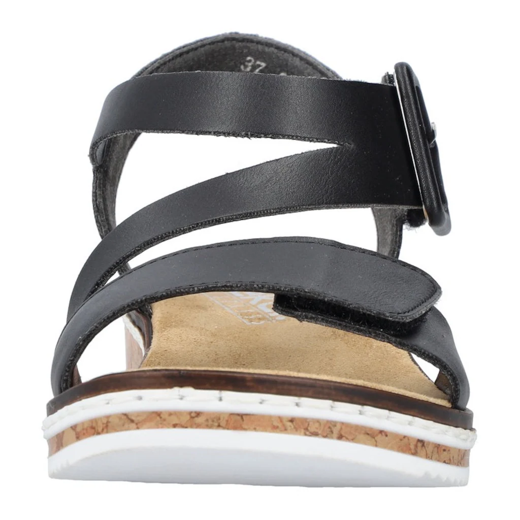 Rieker Riemchensandale Sommerschuh Sandalette Keilabsatz mit asymmetrischem Riemchen online bestellen Letzter Tag