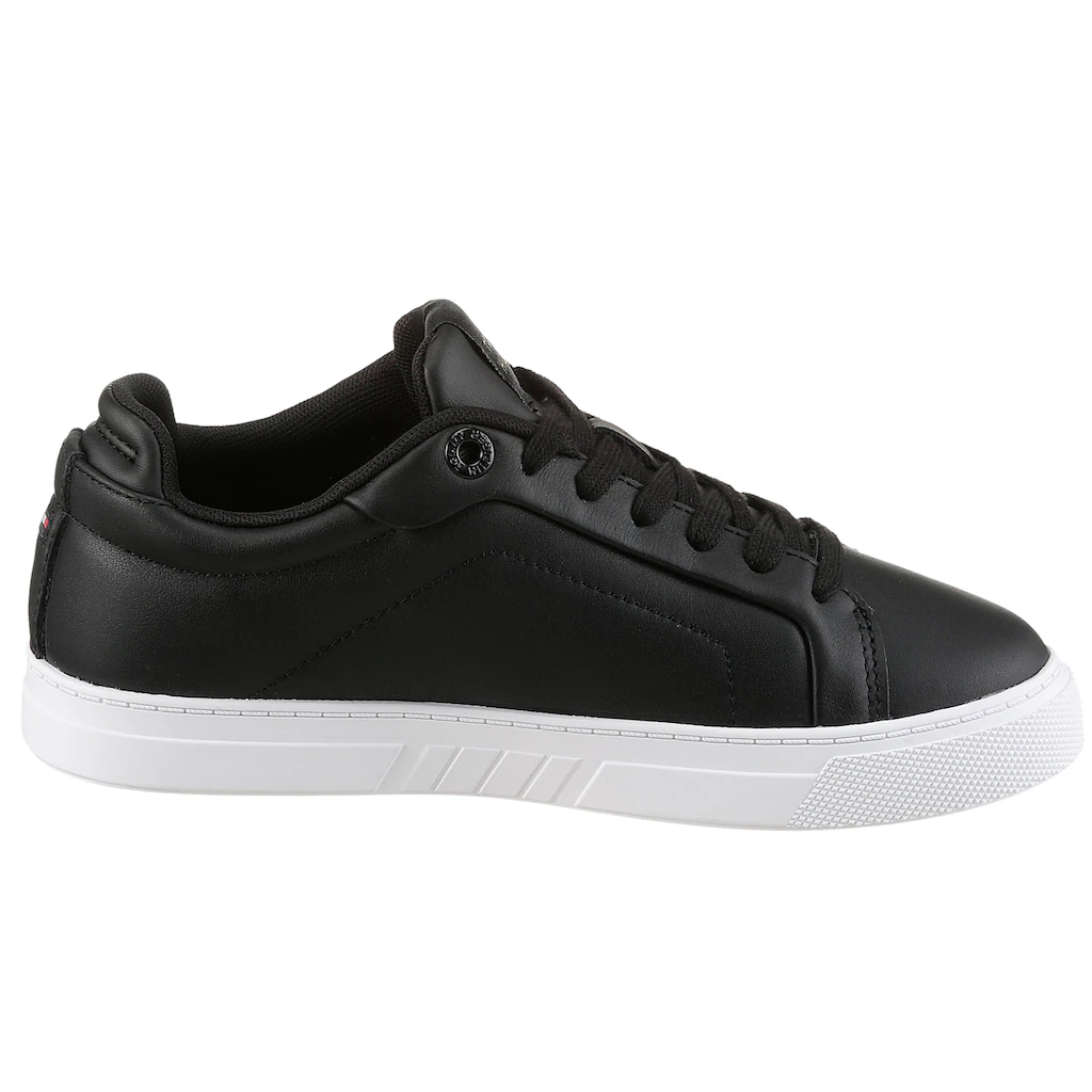 Tommy Hilfiger Plateausneaker »WOMENS ICON COURT SNEAKER FLAG« Freizeitschuh Schnürschuh Halbschuh mit gepolstertem Schaftrand ▷ für Zeitbegrenzte Promotion