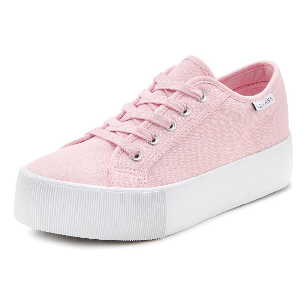 LASCANA Sneaker Schnürhalbschuh Freizeitschuh aus Textil mit Plateausohle online kaufen