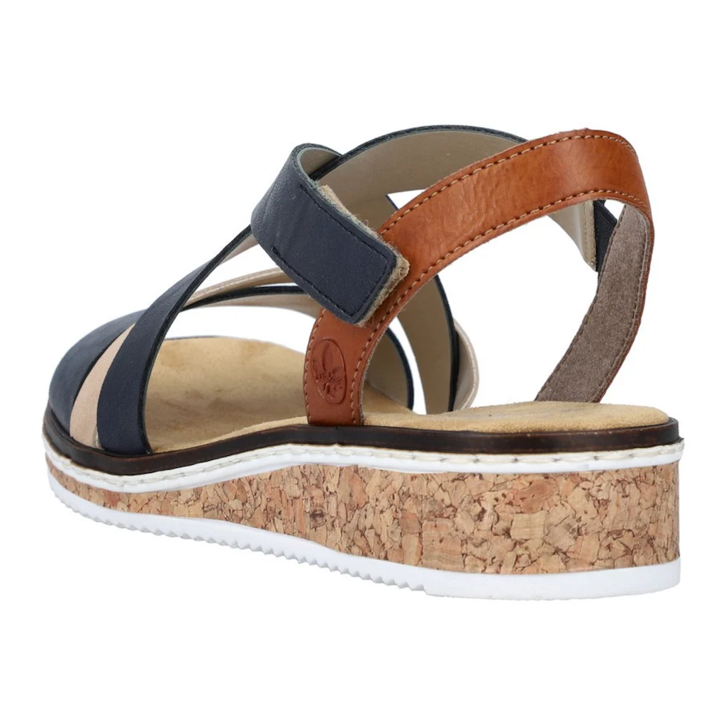 Rieker Riemchensandale Sommerschuh Sandalette Keilabsatz mit Klettriemchen kaufen Im Verkauf