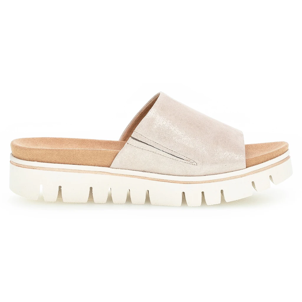 Gabor Pantolette Keilabsatz Sommerschuh Schlappen mit eingearbeitetem Gummizug online kaufen im Angebot