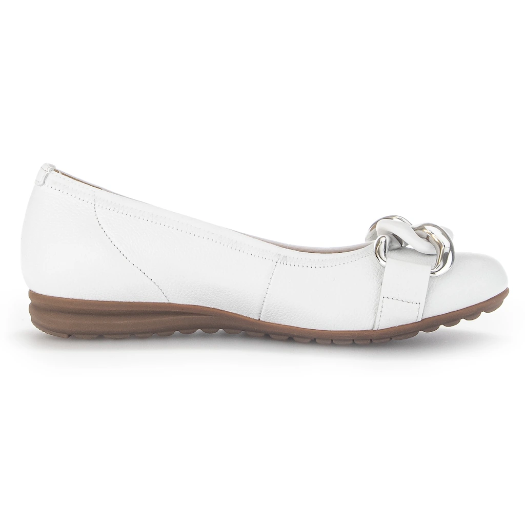 Gabor Ballerina »FLORENZ« Hochzeitsschuh Flache Schuhe Slipper mit eleganter Zierkette bestellen Osterangebot