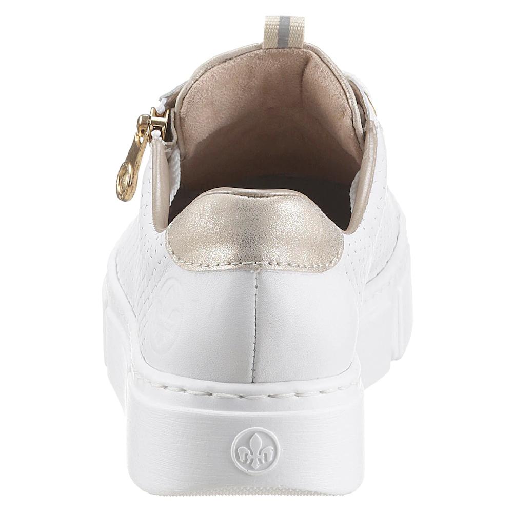 Rieker Plateausneaker mit goldfarbenen Details Freizeitschuh Halbschuh Schnürschuh online bestellen Vatertagsangebot