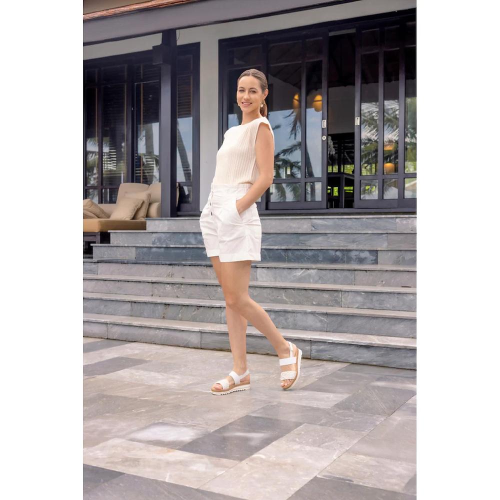 Remonte Keilsandalette »ELLE-Collection« Sommerschuh Sandale Keilabsatz mit Flechtbandage im Metalliclook online bestellen Große Rabatte