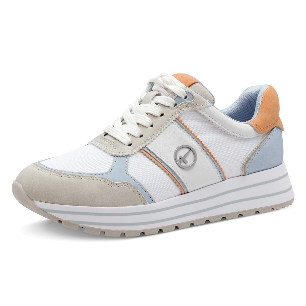 Tamaris Plateausneaker Freizeitschuh Halbschuh Schnürschuh mit farbigen Besätzen online bestellen