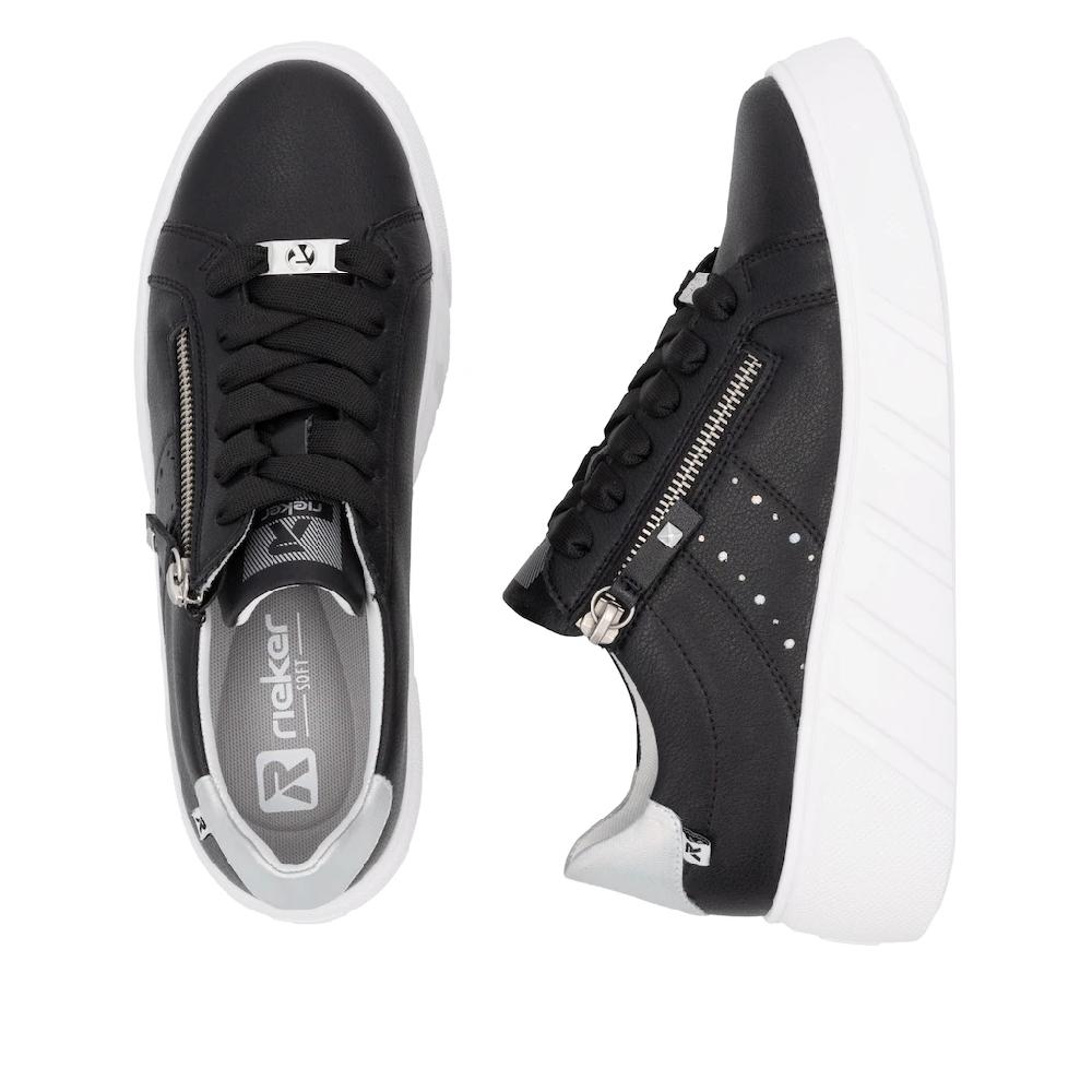 RIEKER Sport Plateausneaker Freizeitschuh Halbschuh Schnürschuh mit seitlicher Perforation kaufen 50% Rabatt mit kostenlosem Versand