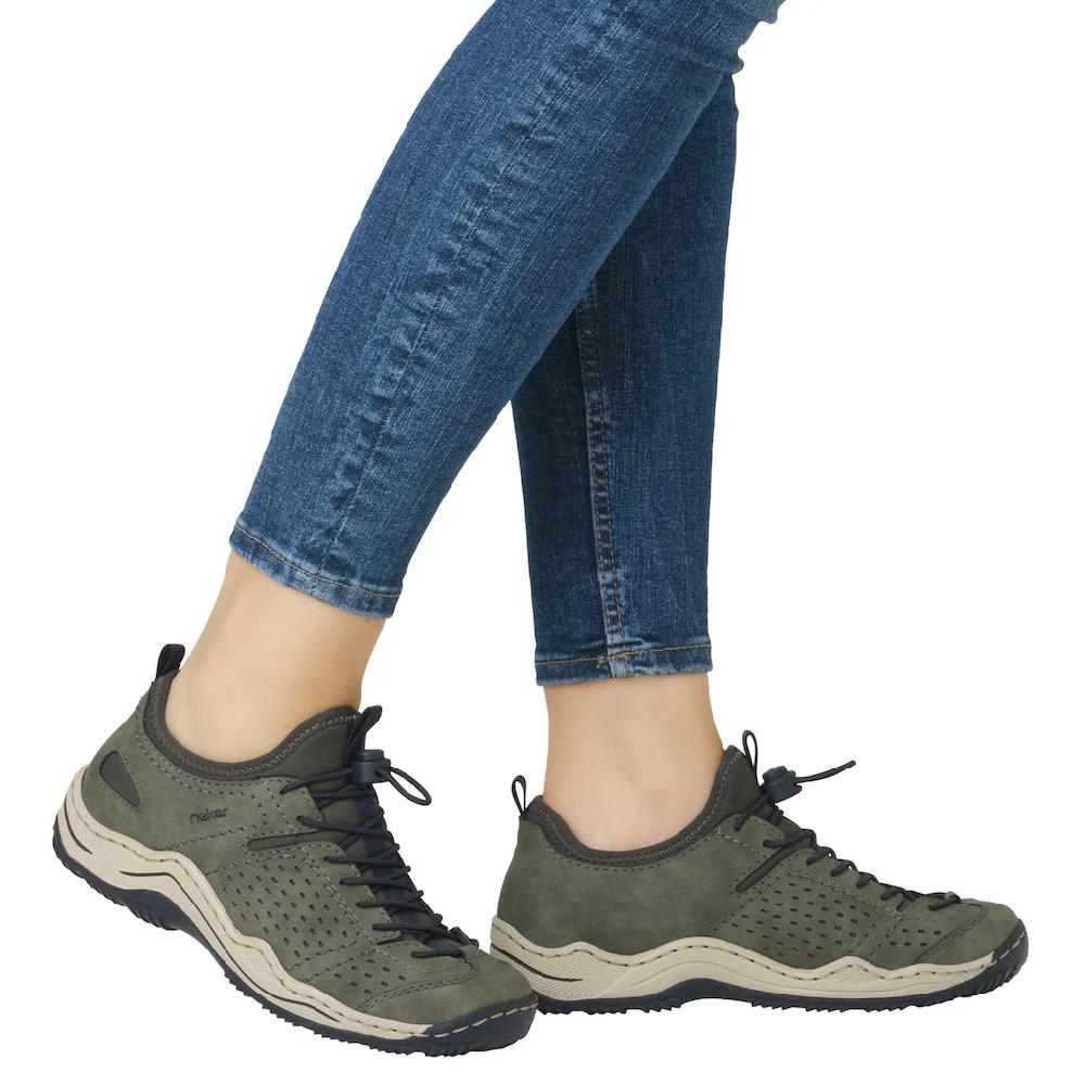 Rieker Slip-On Sneaker Schlupfschuh Freizeitsneaker Halbschuh mit markanter Laufsohle ▷ für Exklusive Angebote