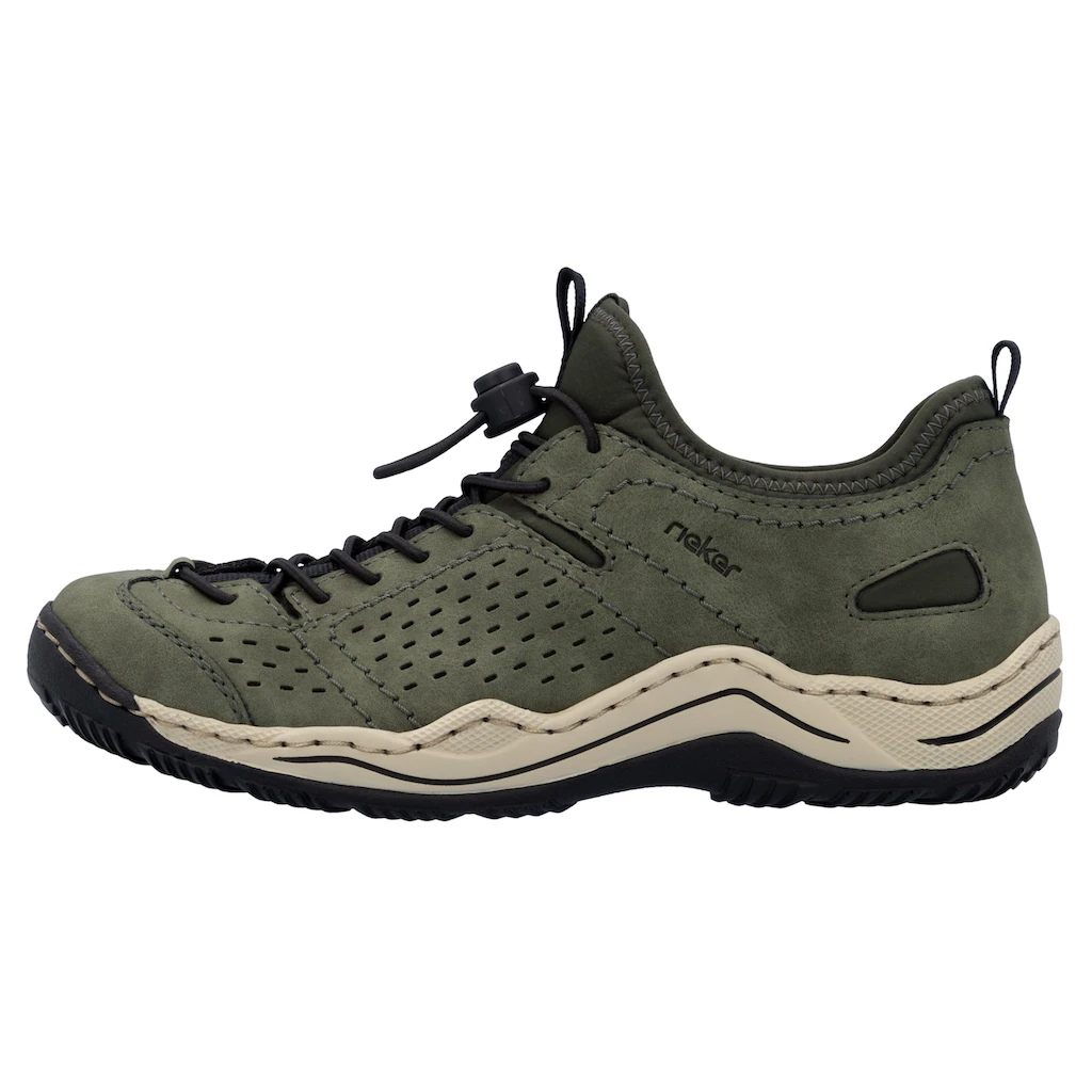 Rieker Slip-On Sneaker Schlupfschuh Freizeitsneaker Halbschuh mit markanter Laufsohle ▷ für Exklusive Angebote