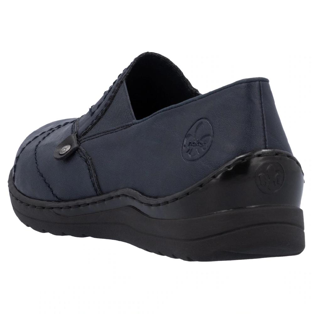 Rieker Slipper Schlupfschuh Halbschuh Slip on mit Stretcheinsatz und Ziersteppung kaufen Kauf eins, bekomm eins gratis