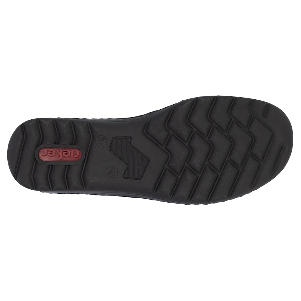 Rieker Slipper Schlupfschuh Halbschuh Slip on mit Stretcheinsatz und Ziersteppung kaufen Kauf eins, bekomm eins gratis