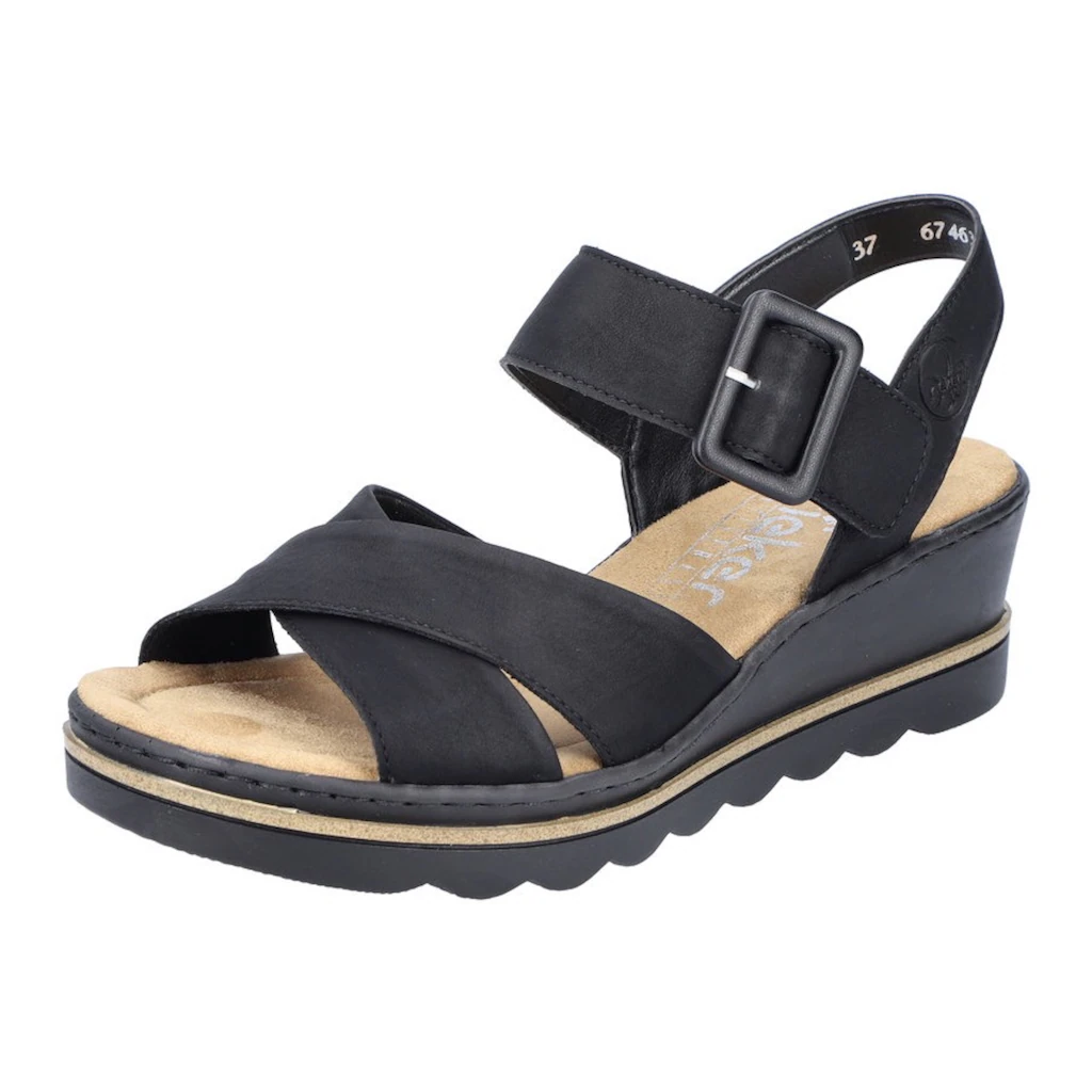 Rieker Keilsandalette Sommerschuh Sandale Keilabsatz mit gekreuzten Bandagen bestellen