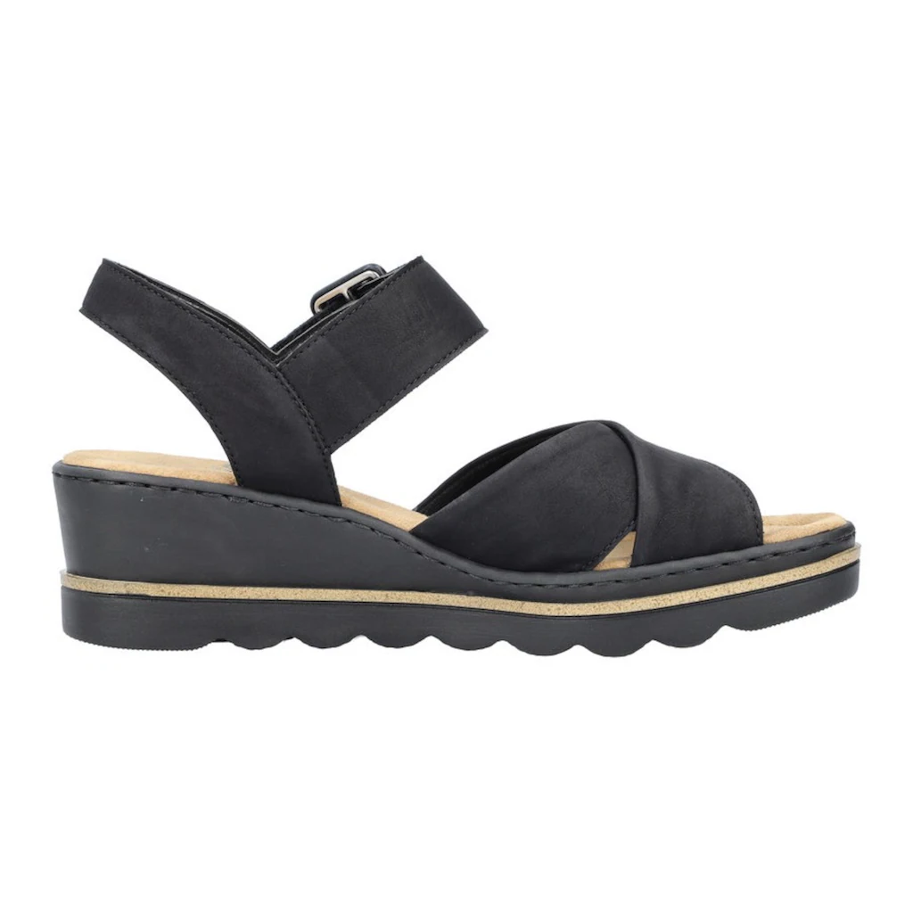Rieker Keilsandalette Sommerschuh Sandale Keilabsatz mit gekreuzten Bandagen bestellen Letzter Tag