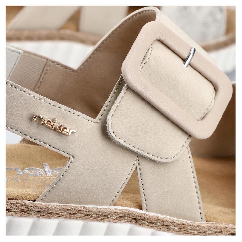 Rieker Sandale Sommerschuh Sandalette Keilabsatz mit zwei Klettverschlüssen bestellen Bis zu 50% Rabatt