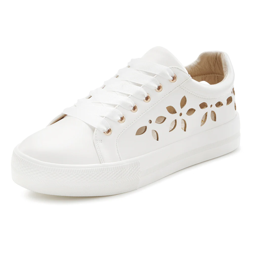 LASCANA Sneaker mit kleinen Cut-Outs Schnürhalbschuhe Freizeitschuhe VEGAN ▷ für Discount Store für neue Produkte