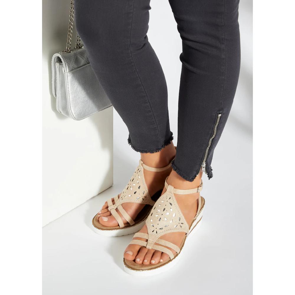 LASCANA Sandalette Sandalette Sommerschuh mit Keilabsatz gepolsterter Innensohle VEGAN kaufen Meist gekauft