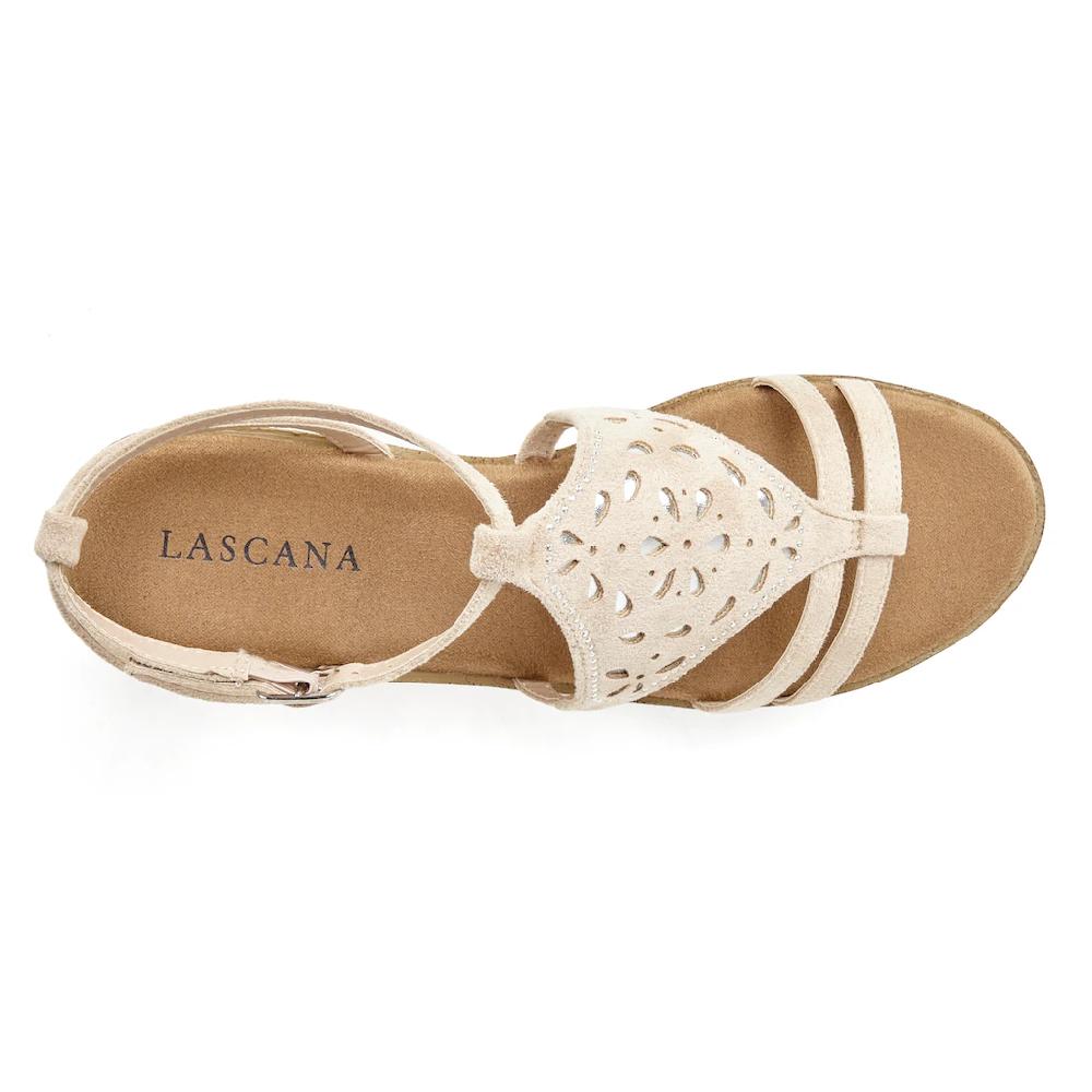 LASCANA Sandalette Sandalette Sommerschuh mit Keilabsatz gepolsterter Innensohle VEGAN kaufen Meist gekauft