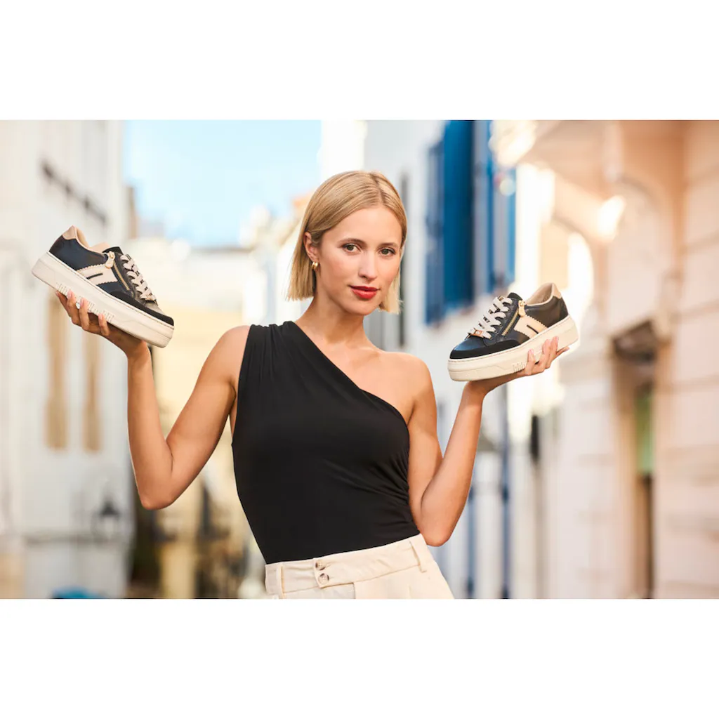 Rieker Plateausneaker Schnürschuh Halbschuh Freizeitschuh mit seitlichem Reißverschluss ▷ für Neueste Mode