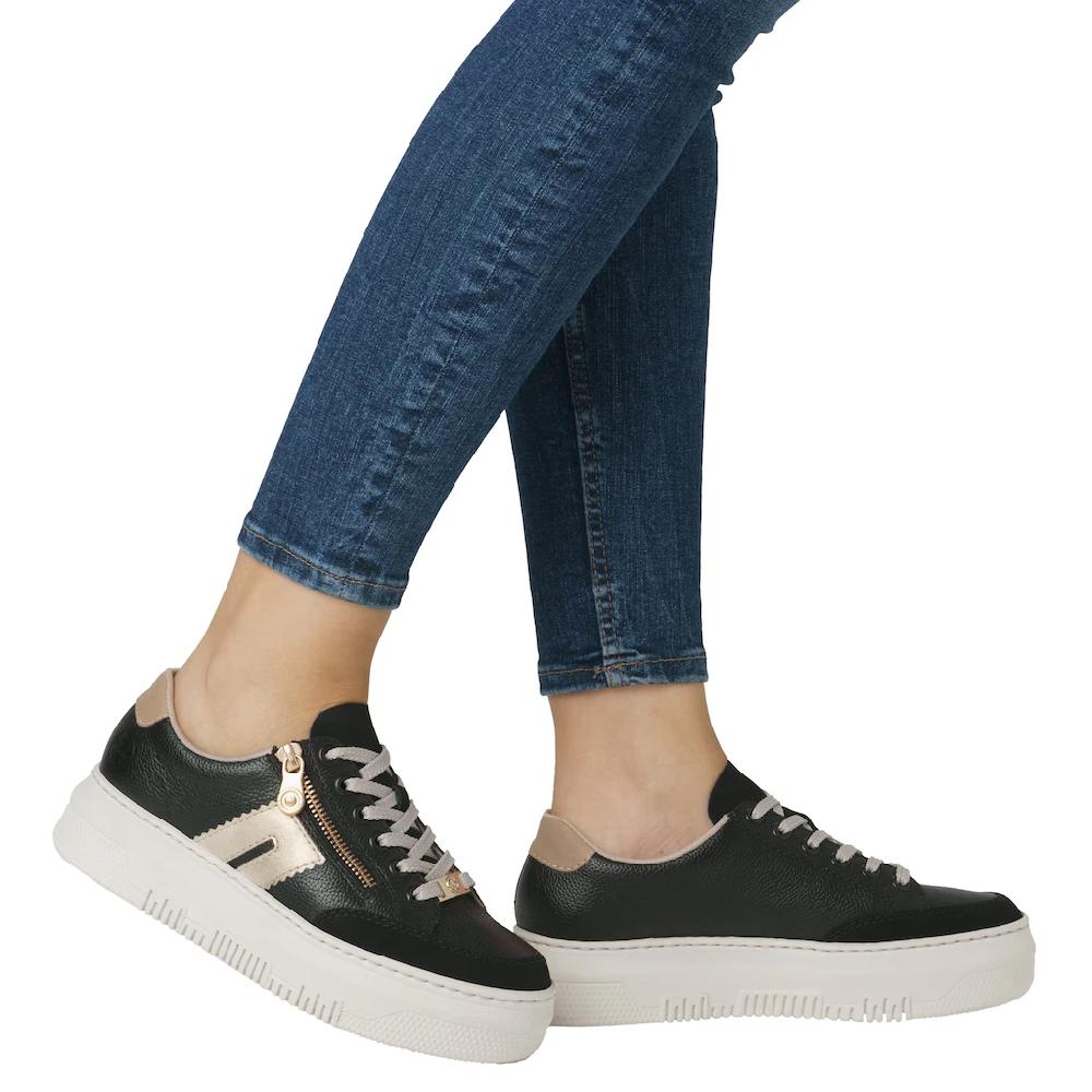 Rieker Plateausneaker Schnürschuh Halbschuh Freizeitschuh mit seitlichem Reißverschluss ▷ für Neueste Mode
