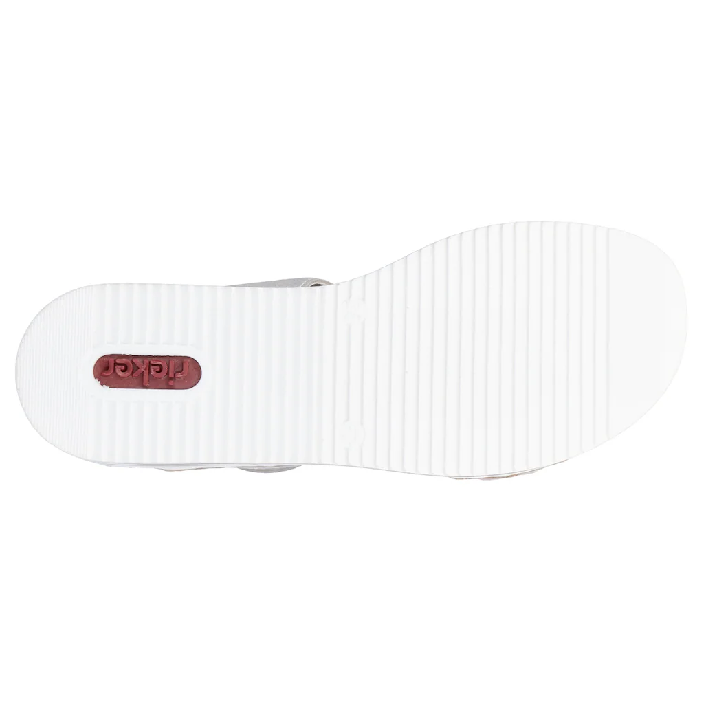Rieker Pantolette Plateau Sommerschuh Schlappen mit Zierperlen und Pailetten bestellen Räumungsverkauf