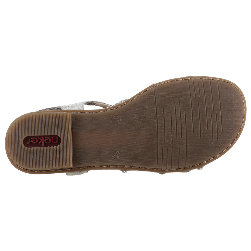 Rieker Riemchensandale Sommerschuh Sandalette Blockabsatz mit Gummizügen für guten Sitz kaufen Tiefpreis