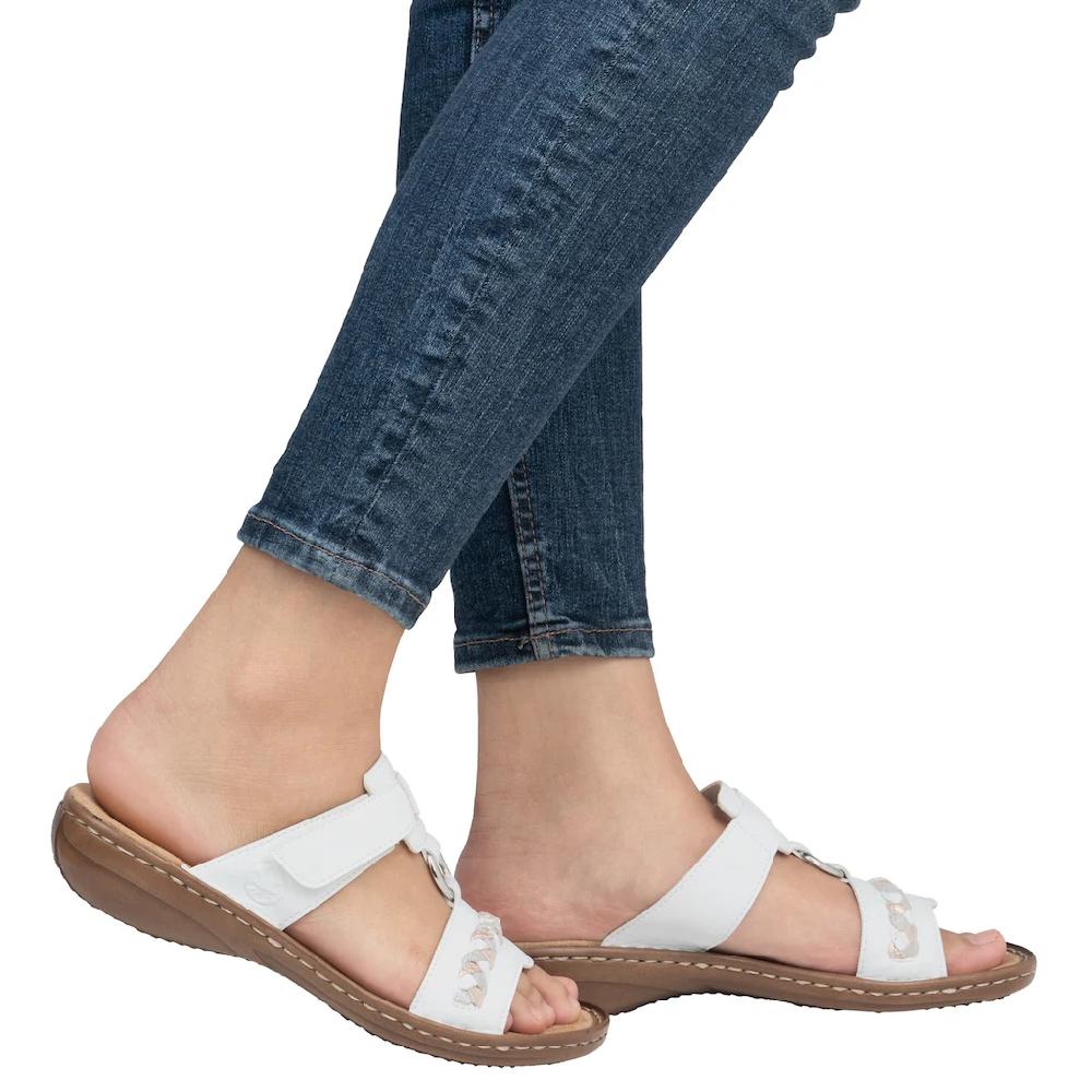 Rieker Pantolette Keilabsatz Sommerschuh Schlappen in sommerlicher Optik online kaufen Auslauf