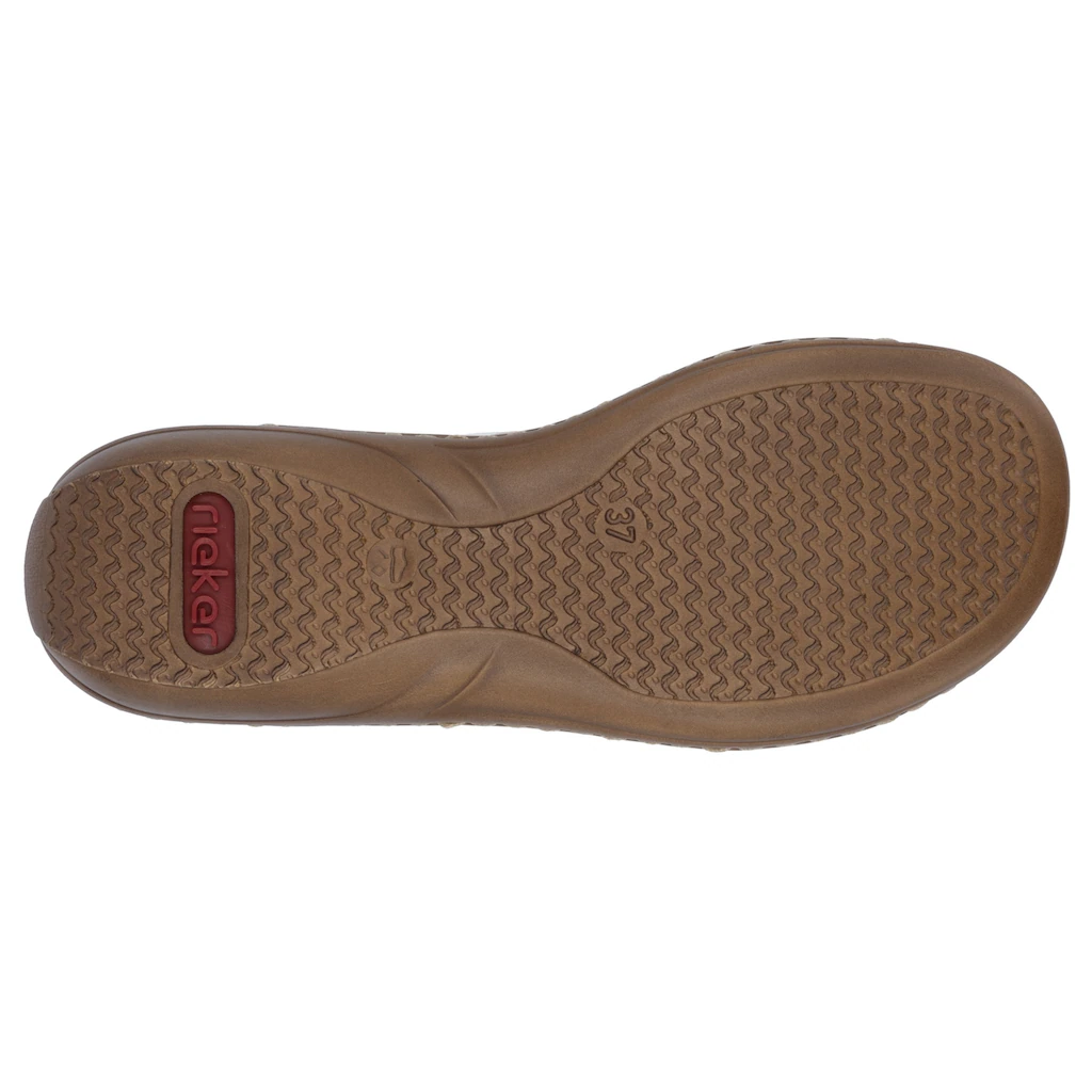 Rieker Pantolette Keilabsatz Sommerschuh Schlappen in sommerlicher Optik online kaufen Auslauf