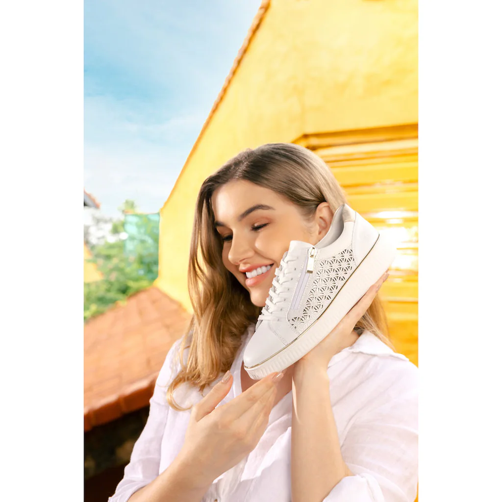 Remonte Plateausneaker Freizeitschuh Schnürer Halbschuh mit Perforation online kaufen im Angebot